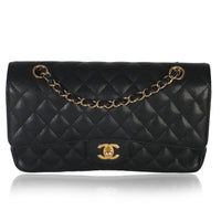 Chanel Black Quilted Caviar Medium Classic Double Flap Bag Handbag id