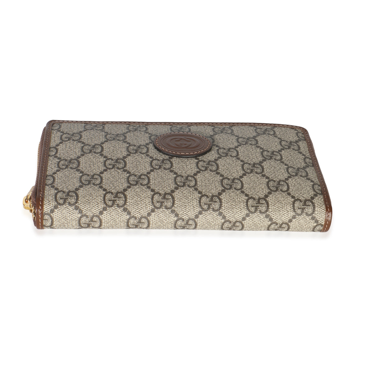 Gucci Beige Brown GG Supreme Canvas Retro Interlocking G Wallet Wallet ad2
