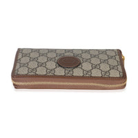 Gucci Beige Brown GG Supreme Canvas Retro Interlocking G Wallet Wallet stamp