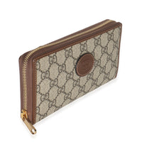 Gucci Beige Brown GG Supreme Canvas Retro Interlocking G Wallet Wallet sv