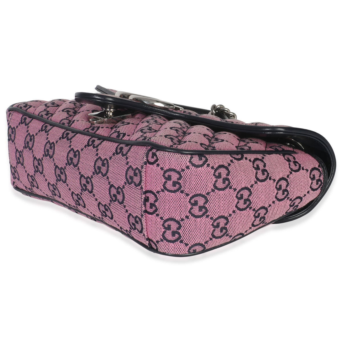 Gucci Pink GG Matelasse Diagonal Canvas Small GG Marmont Shoulder Bag Handbag box