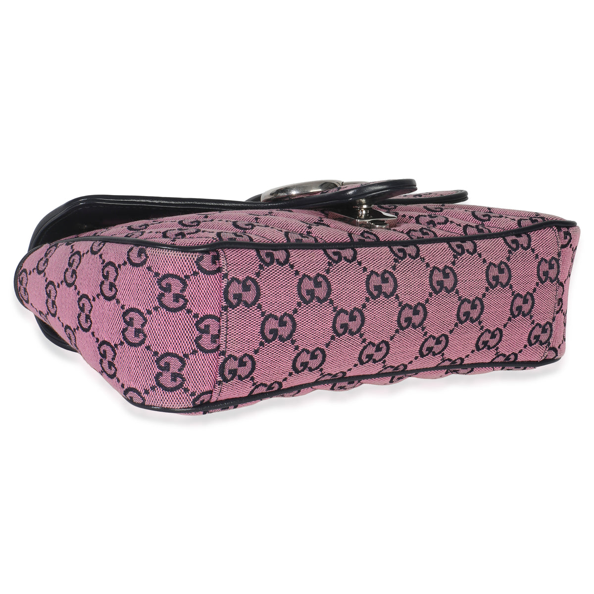 Gucci Pink GG Matelasse Diagonal Canvas Small GG Marmont Shoulder Bag Handbag clasp