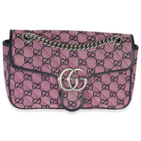 Gucci Pink GG Matelasse Diagonal Canvas Small GG Marmont Shoulder Bag Handbag fv