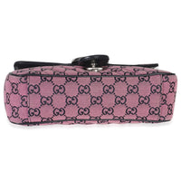 Gucci Pink GG Matelasse Diagonal Canvas Small GG Marmont Shoulder Bag Handbag stamp