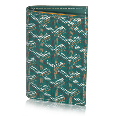 Green Goyardine Canvas Saint Pierre Card Holder