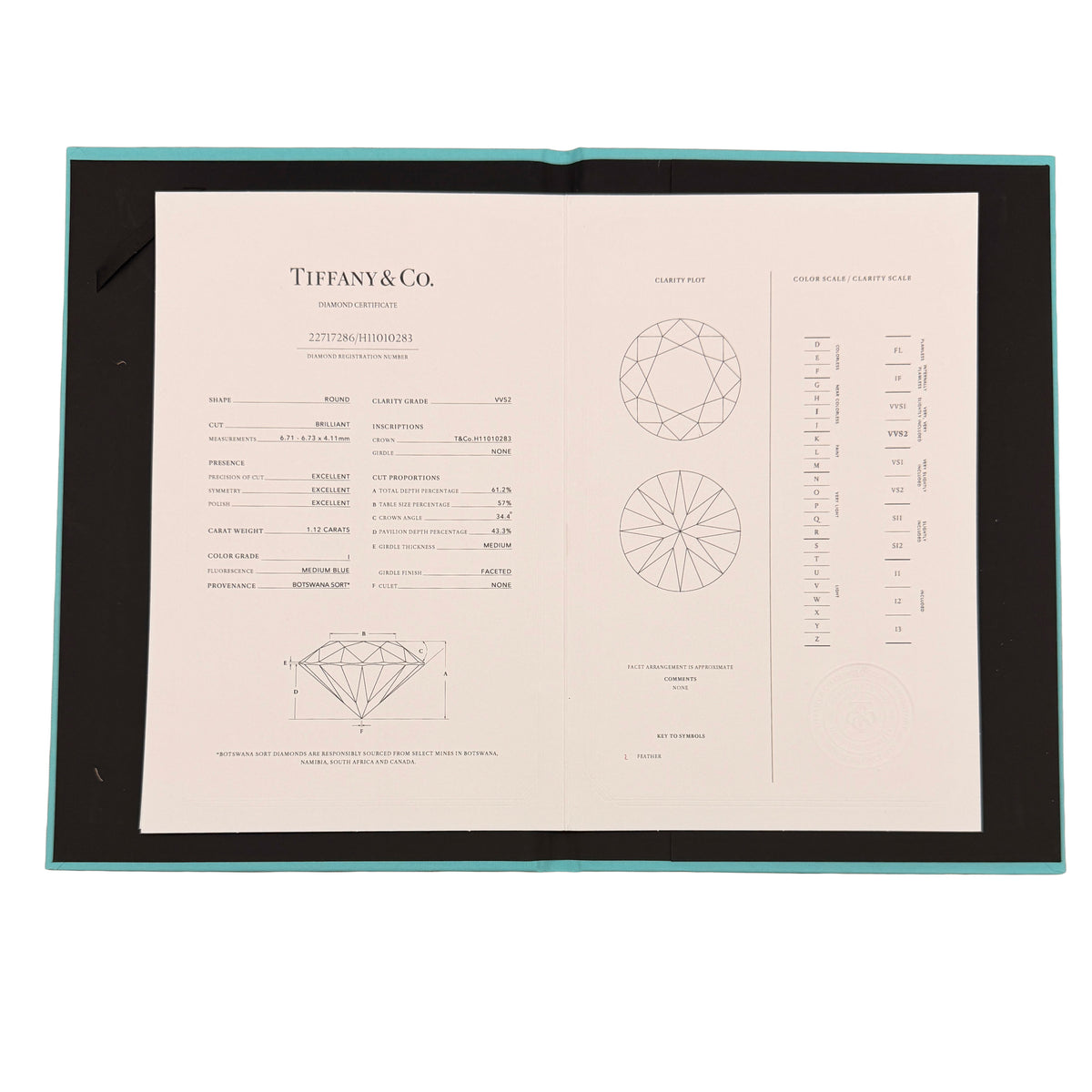 1.12 ct Round Brilliant Diamond Engagement Ring