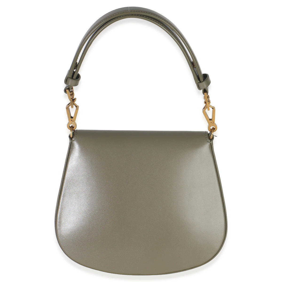 Saint Laurent Strong Moss Smooth Leather Mini Voltaire Handbag bv