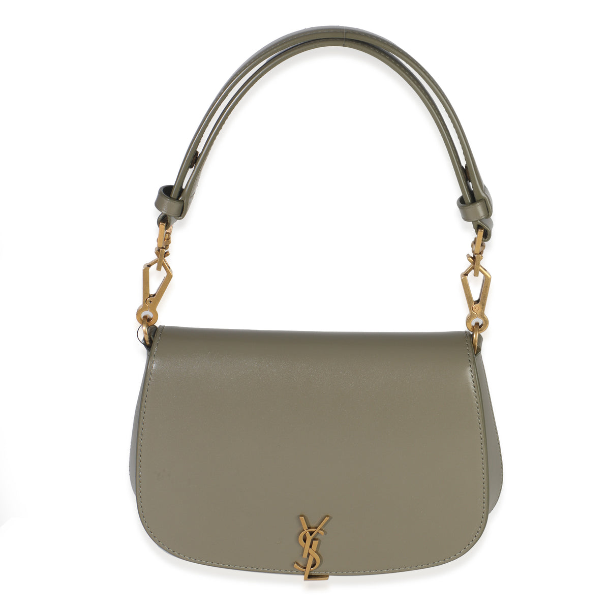 Strong Moss Smooth Leather Mini Voltaire