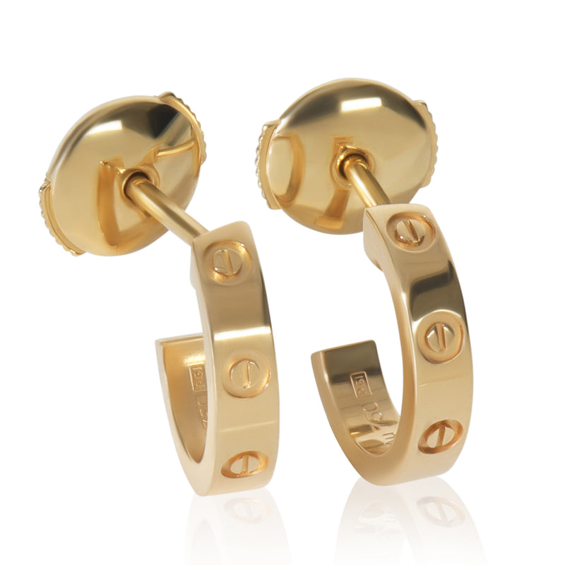 Yellow Gold  Small Model Love Hoop Earrings