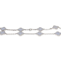 White Gold Chalcedony Vintage Alhambra Necklace