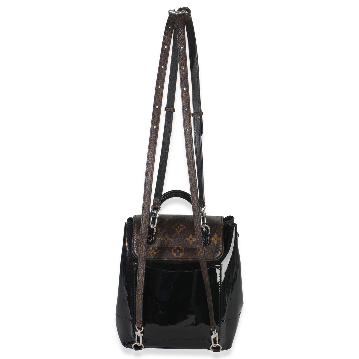Louis Vuitton Black Patent Monogram Hot Springs Backpack Handbag stamp