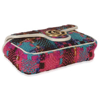 Pink Multicolor Tweed Spicy Check Super Mini GG Marmont