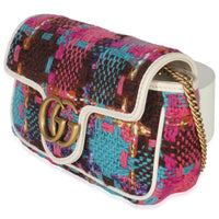 Pink Multicolor Tweed Spicy Check Super Mini GG Marmont