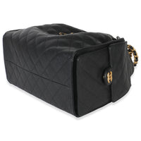 Black Quilted Caviar Medium Chanel 25 Hobo Handbag
