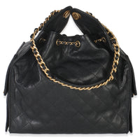 Black Quilted Caviar Medium Chanel 25 Hobo Handbag