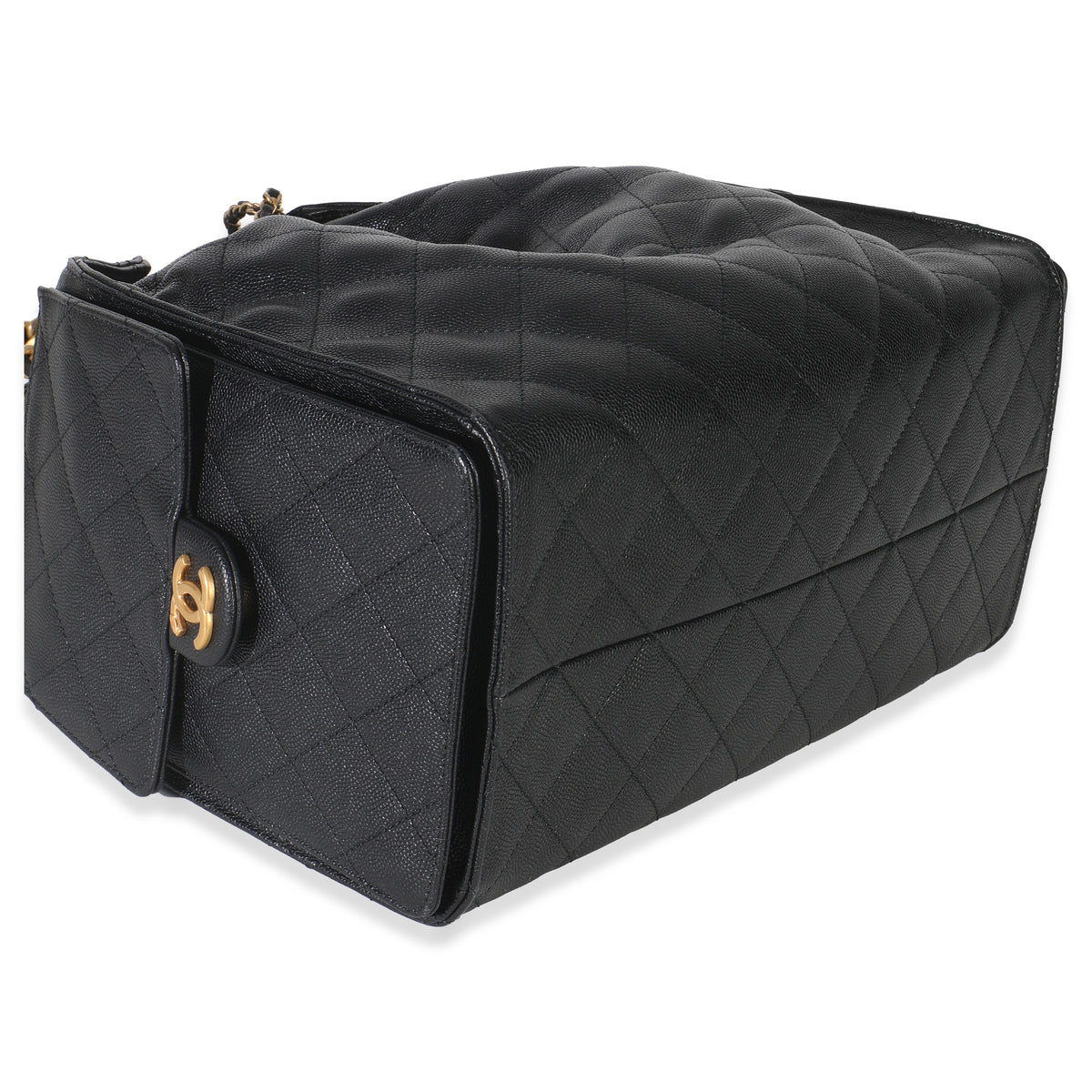 Black Quilted Caviar Medium Chanel 25 Hobo Handbag