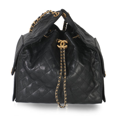 Black Quilted Caviar Medium Chanel 25 Hobo
