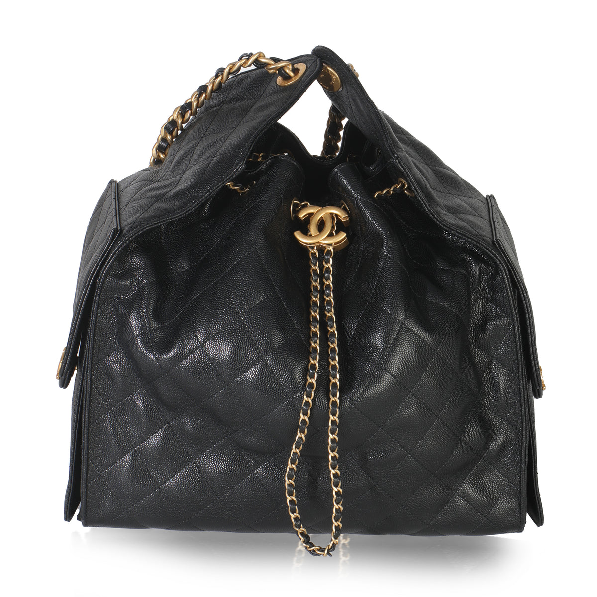 Black Quilted Caviar Medium Chanel 25 Hobo