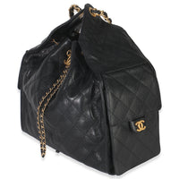 Black Quilted Caviar Medium Chanel 25 Hobo Handbag