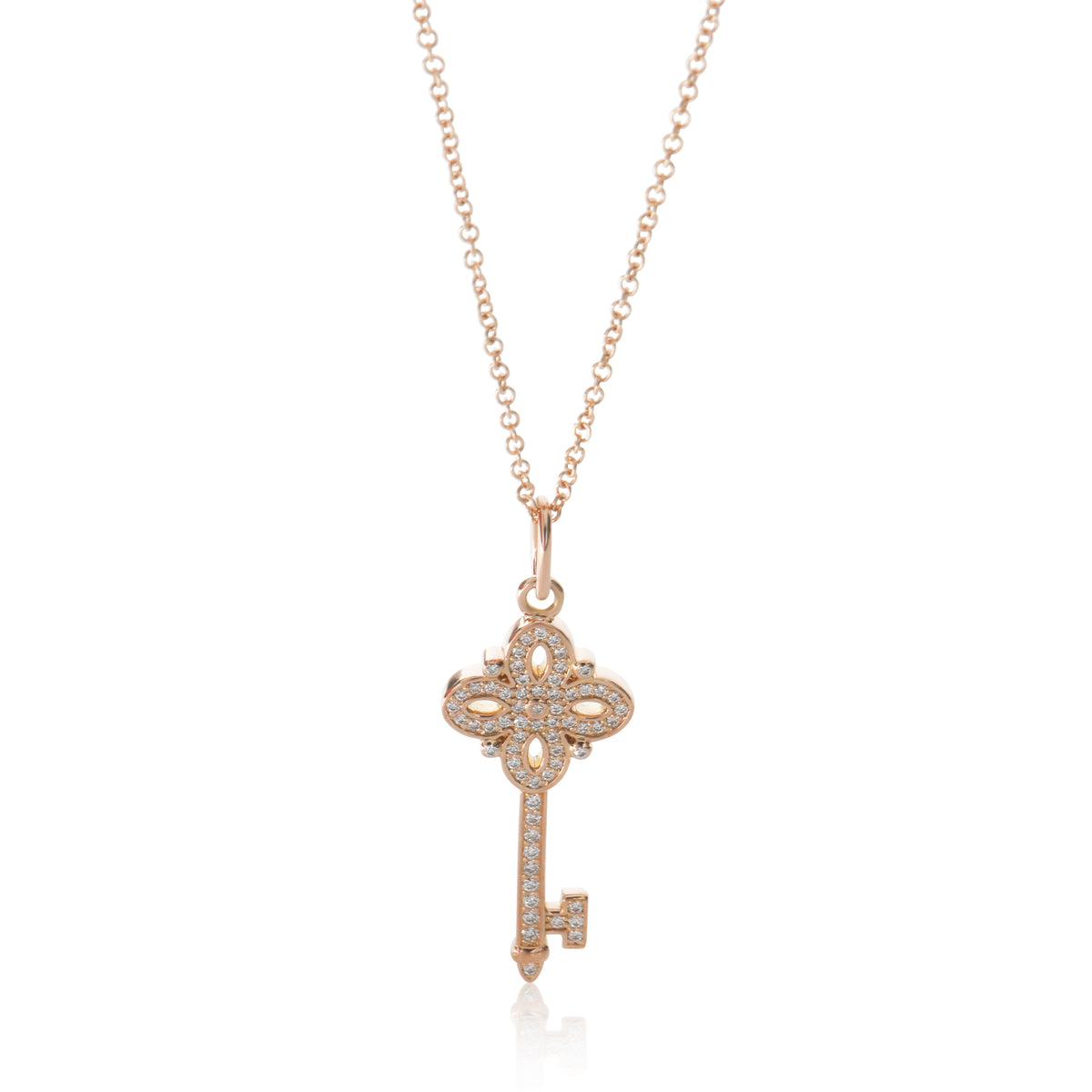 Rose Gold Diamond Mini Victoria Key Pendant