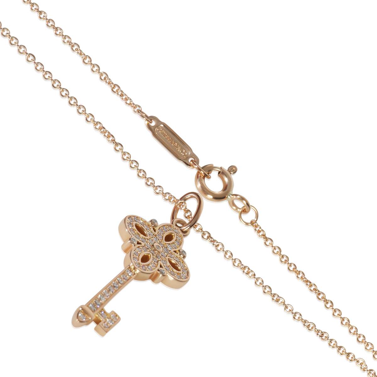 Rose Gold Diamond Mini Victoria Key Pendant