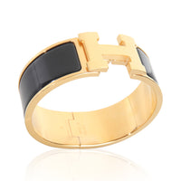 Gold-Plated Clic Clac In Noir Bracelet