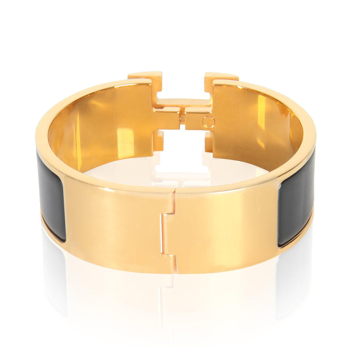 Gold-Plated Clic Clac In Noir Bracelet