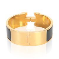 Gold-Plated Clic Clac In Noir Bracelet