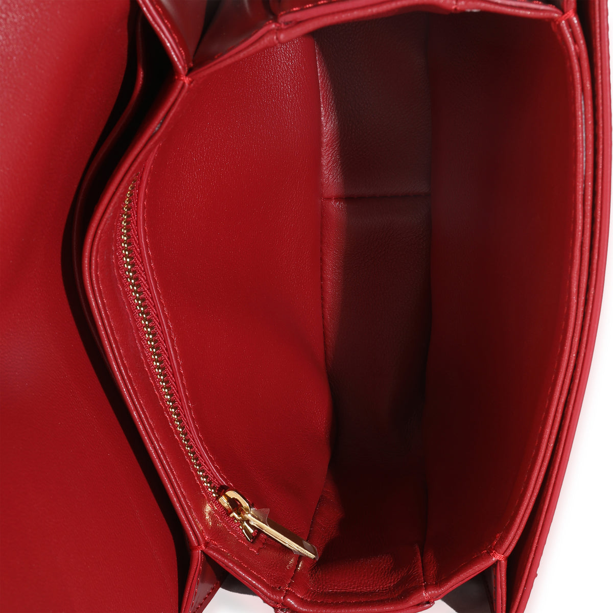 Celine Red Shiny Calfskin Teen Triomphe Handbag ad1