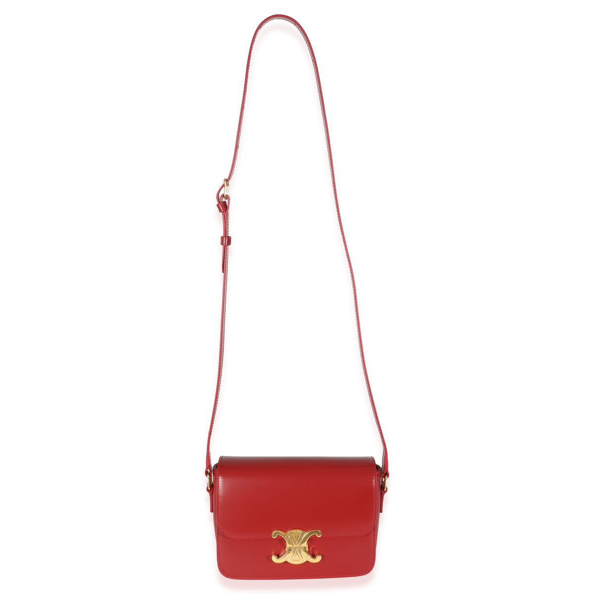 Celine Red Shiny Calfskin Teen Triomphe Handbag av