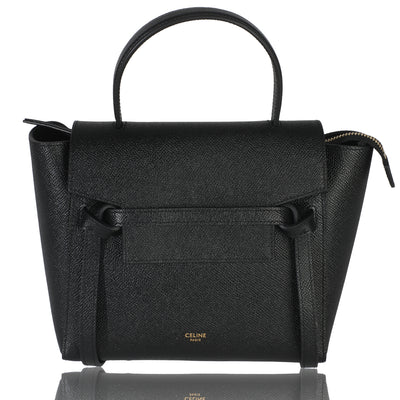 Black Grained Calfskin Nano Belt Bag