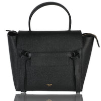 Black Grained Calfskin Nano Belt Bag