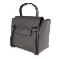 Celine Grey Grained Calfskin Nano Belt Bag Handbag sv