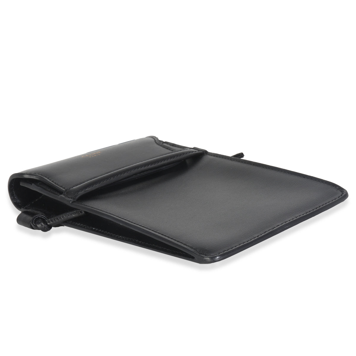 Celine Black Smooth Calfskin Flap Phone Pouch Handbag clasp