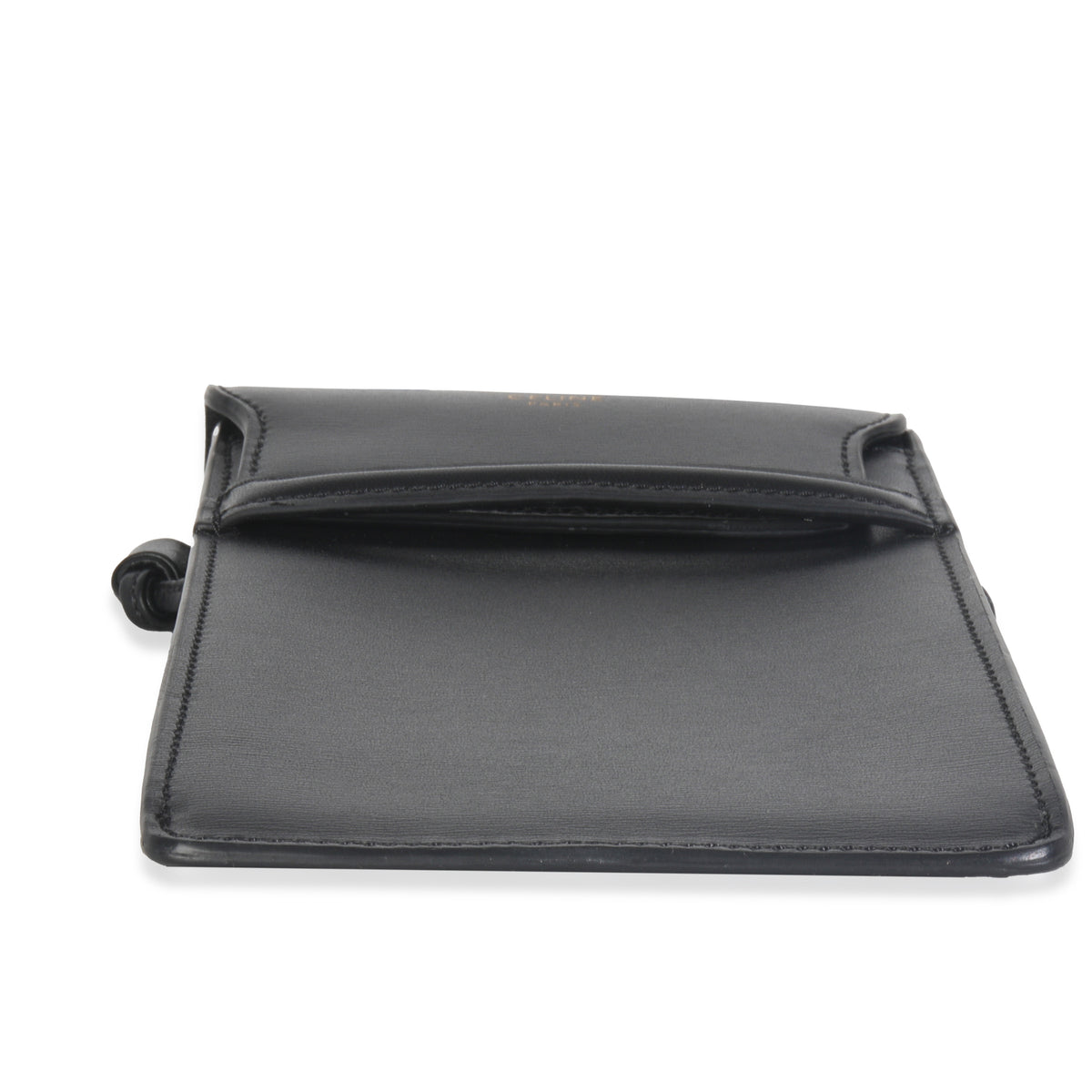 Celine Black Smooth Calfskin Flap Phone Pouch Handbag stamp