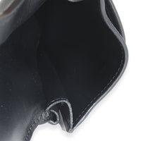 Black Smooth Calfskin Flap Phone Pouch