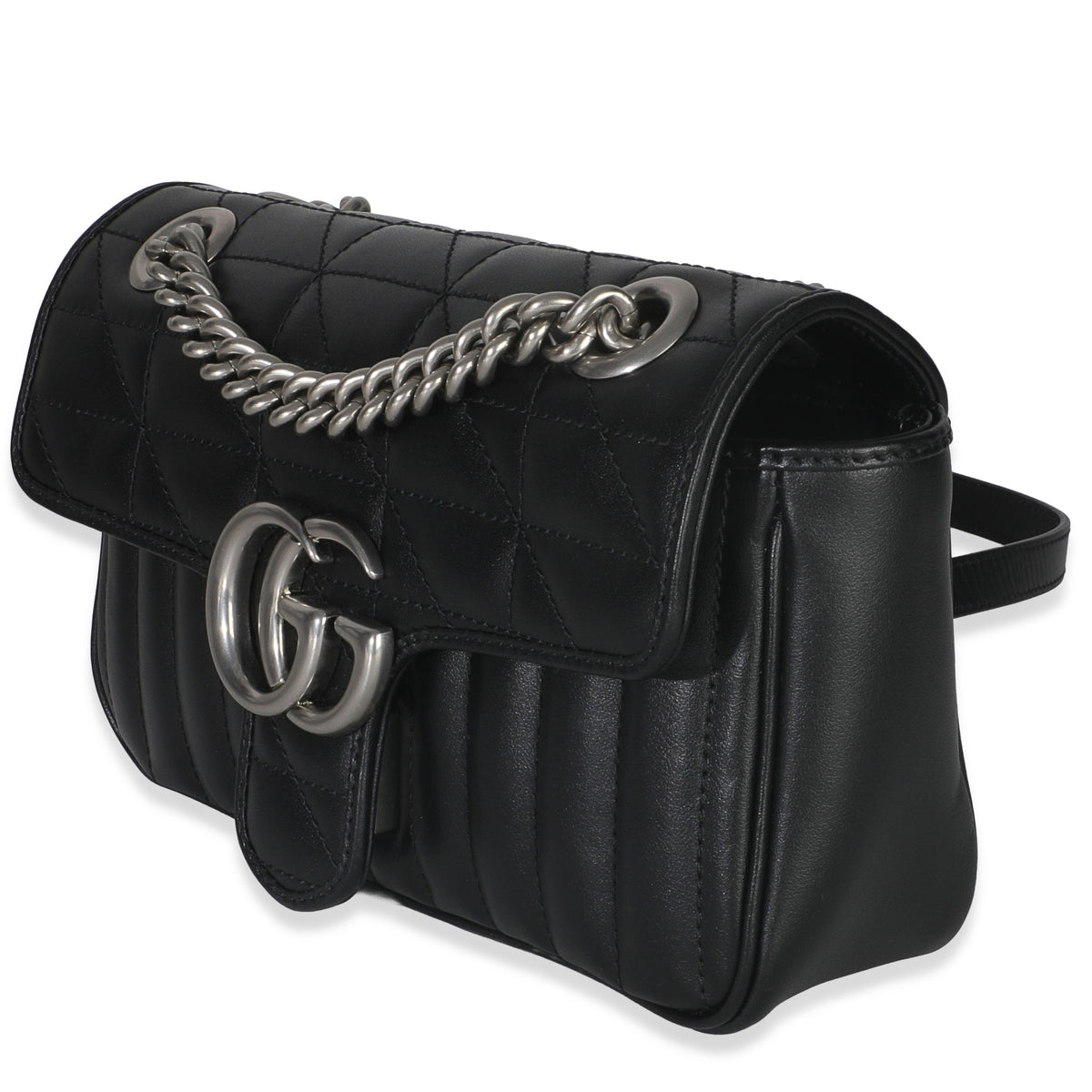Black Aria Matelasse Calfskin Mini GG Marmont Shoulder Bag