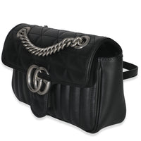 Black Aria Matelasse Calfskin Mini GG Marmont Shoulder Bag