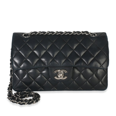 Black Quilted Lambskin Small Classic Double Flap Bag