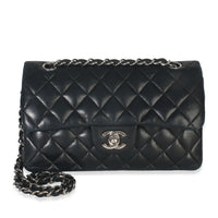 Black Quilted Lambskin Small Classic Double Flap Bag