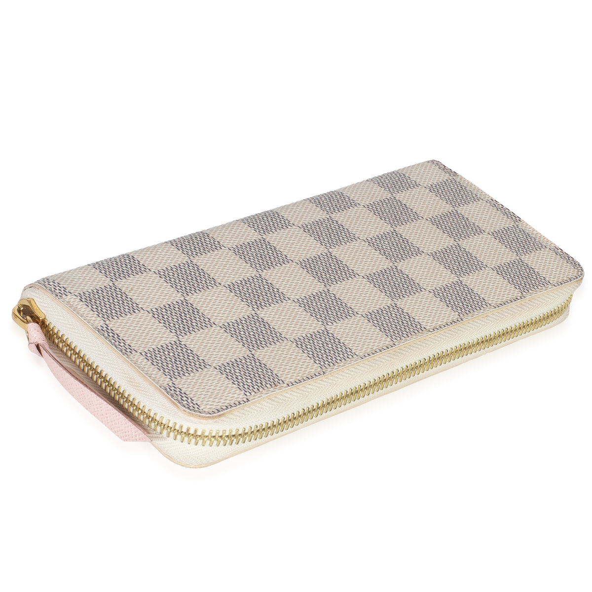 Rose Ballerine Damier Azur Canvas Clemence Wallet