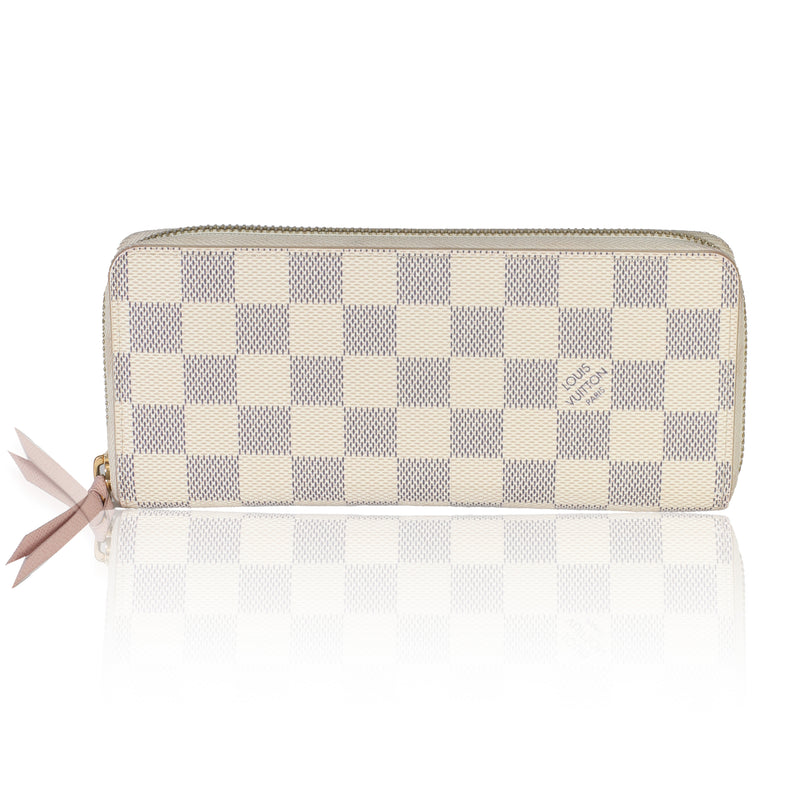 Rose Ballerine Damier Azur Canvas Clemence Wallet