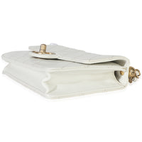 White Quilted Goatskin Small Chic Pearls Flap Bag