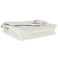White Quilted Goatskin Small Chic Pearls Flap Bag