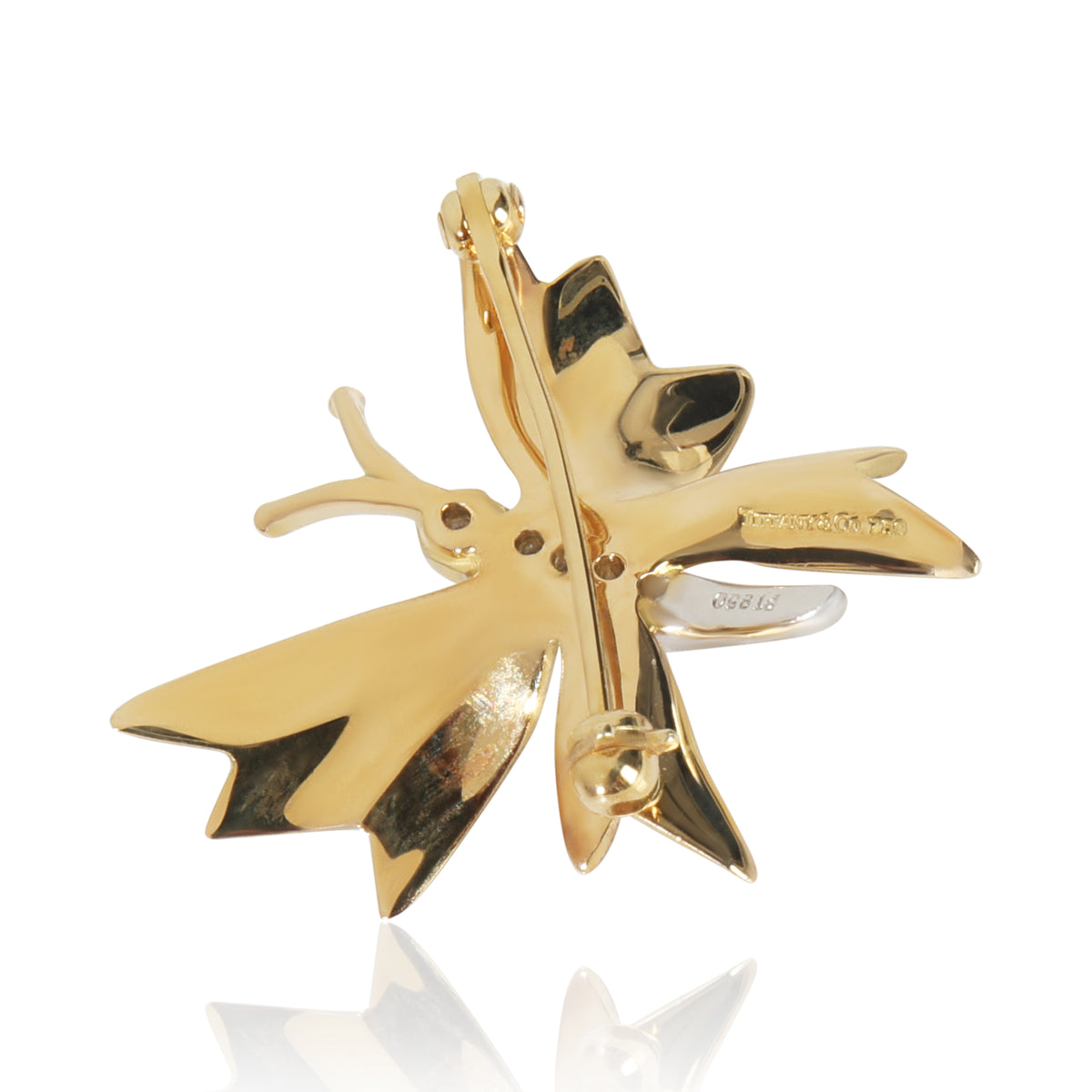 Yellow Gold & Platinum Diamond Vintage Butterfly Brooch