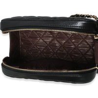 Chanel Black Quilted Caviar Toiletry Case With Chain Handbag av