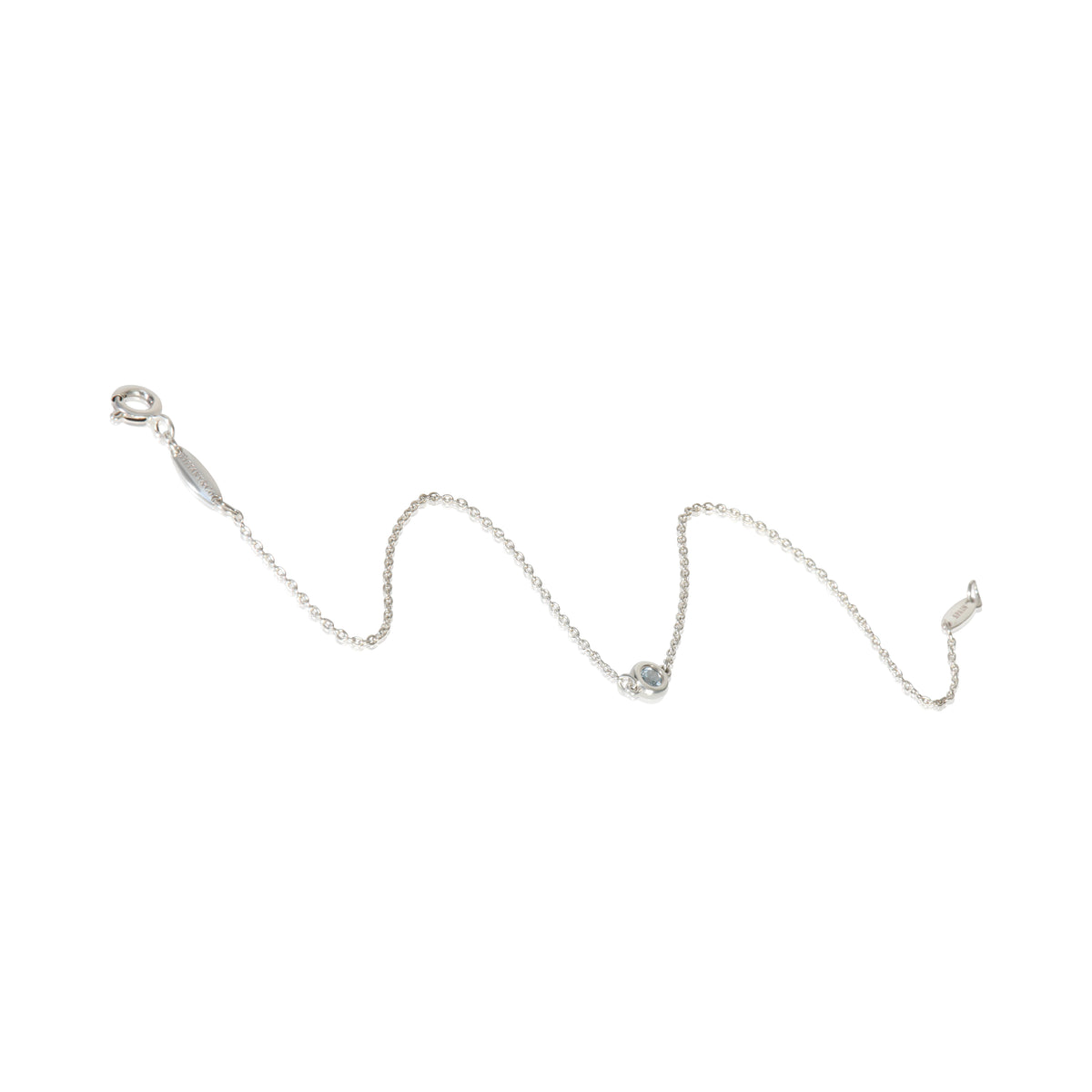 Sterling Silver Aquamarine Elsa Peretti Color By The Yard Bracelet