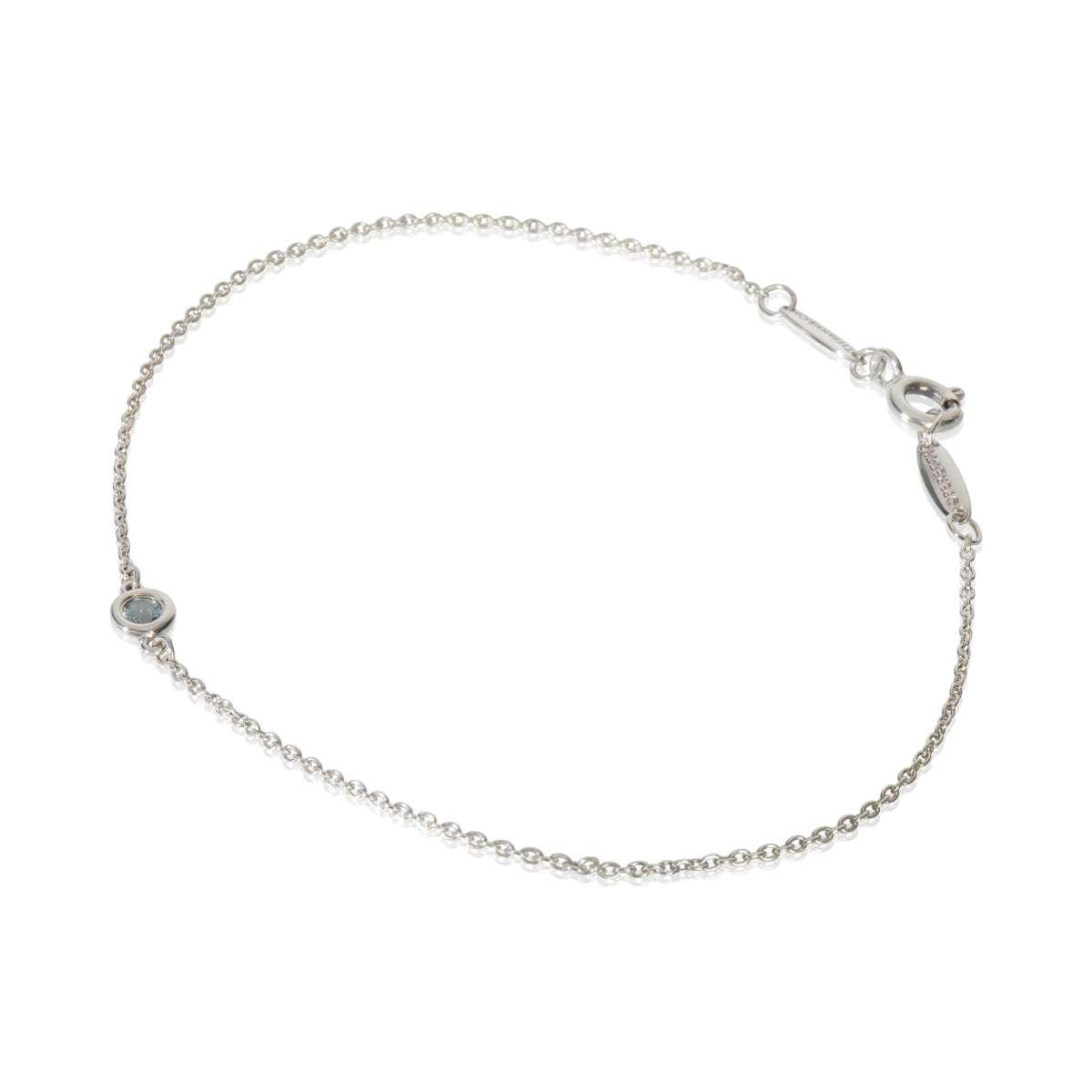 Sterling Silver Aquamarine Elsa Peretti Color By The Yard Bracelet