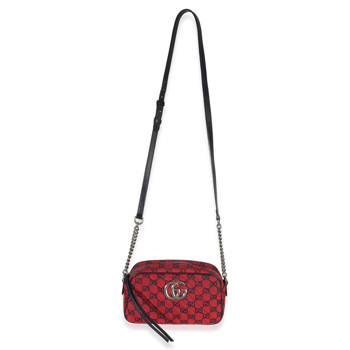 Red GG Diagonal Quilted Canvas Small GG Marmont Camera Bag