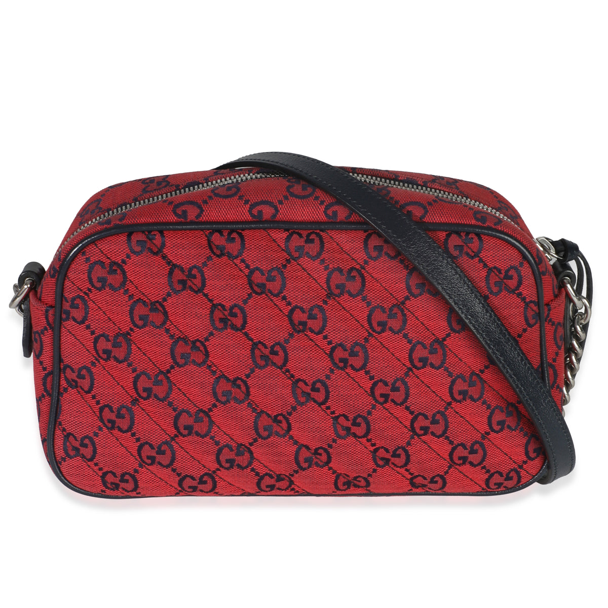 Red GG Diagonal Quilted Canvas Small GG Marmont Camera Bag